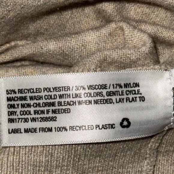 A New Day Womens V-Neck Beige Sweater XXL Recycled Polyester Blend - Picture 3 of 9